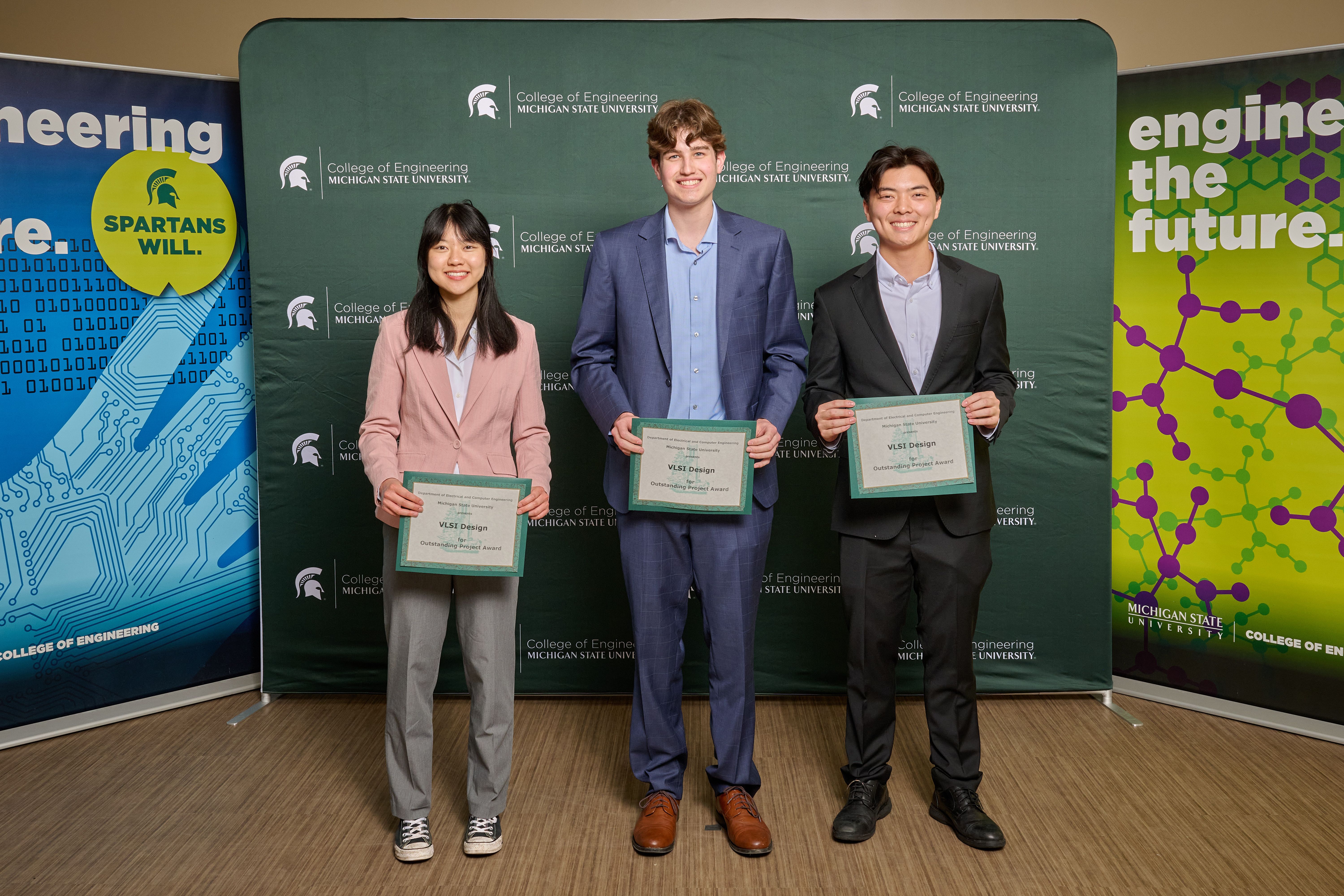 Left to right: Caroline Huang, James Verrico, Eric Qin 