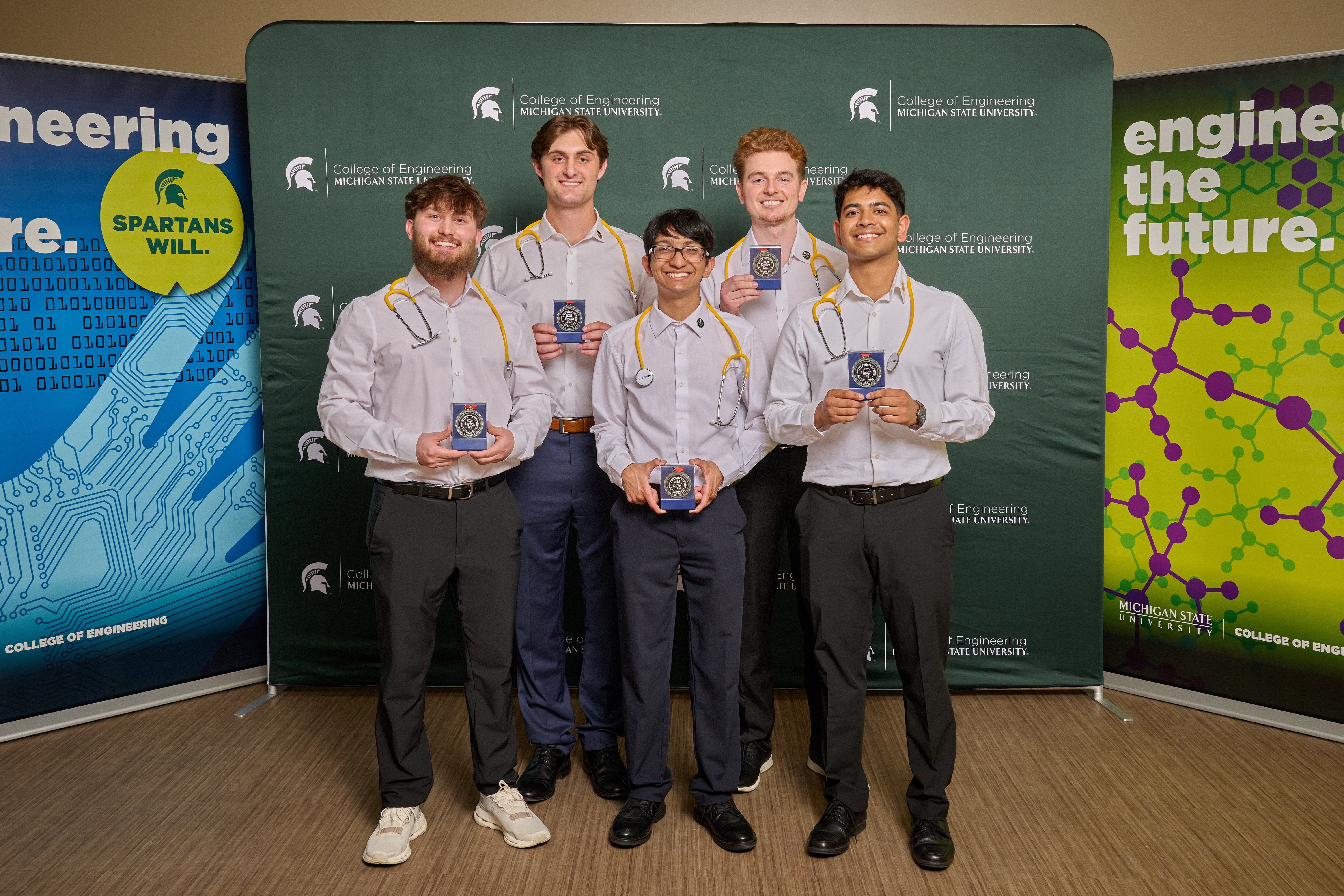 Left to right: Colin Lazarski, Mark Murray, Ojas Alate, Carter Vasicek, Pranav Deshmukh
